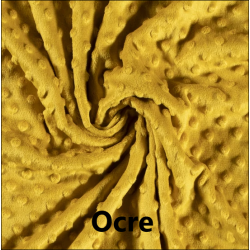 Fin de rouleau, tissu polaire, minky gaufré. Coloris ocre, dimensions 3.35m/laize
