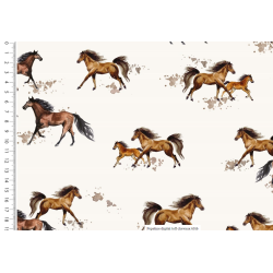 Popeline imprimée chevaux 100% coton