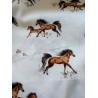 Popeline imprimée chevaux 100% coton