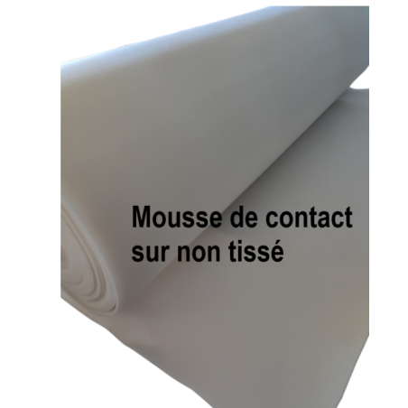Lot de 4m de mousse de contact sur non tissé, coloris blanc