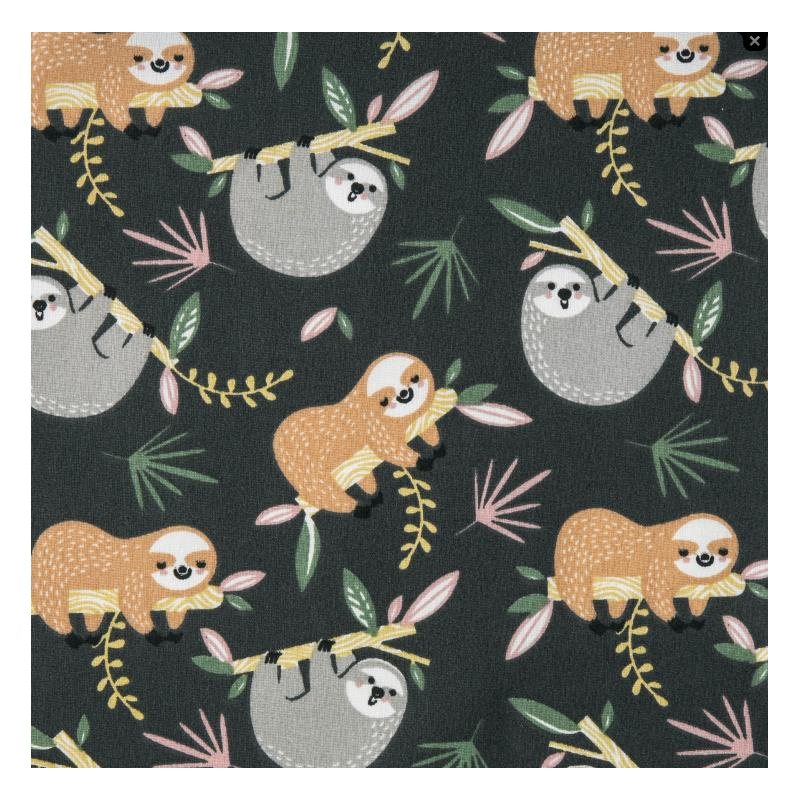 Impression "Paresseux" tissu-coton-domotex-lot-coupons.jpg