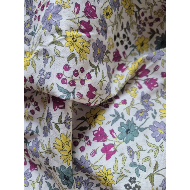 Coupon 1.90m de tissu 100% coton imprimé floral