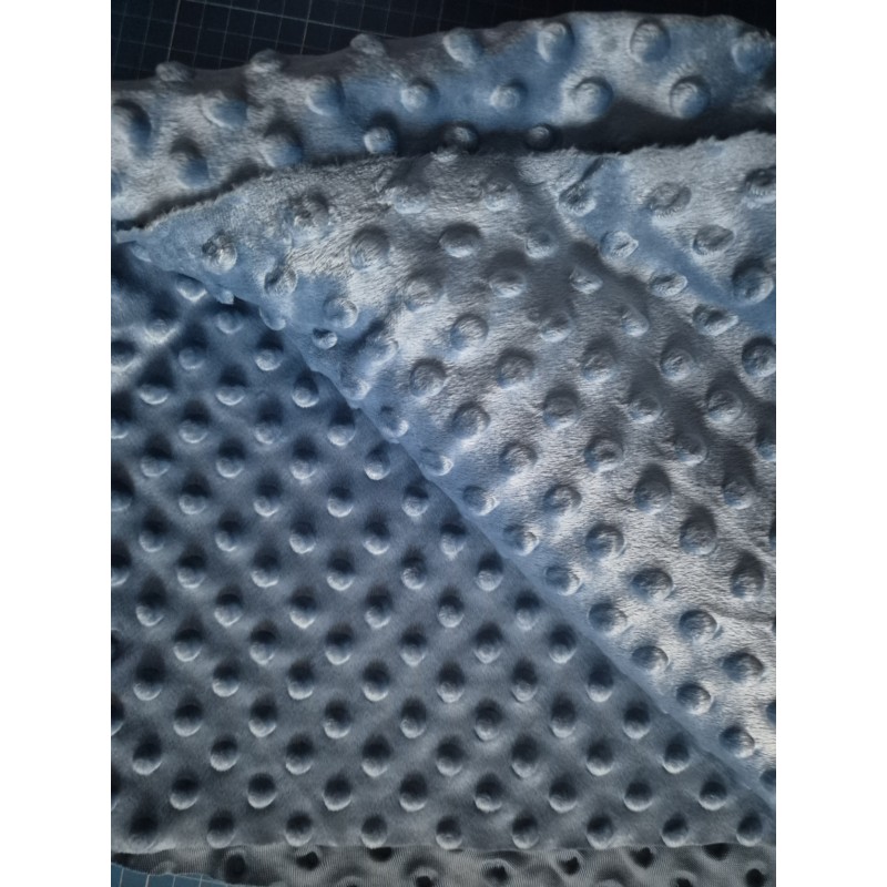 tissu minky gaufré polaire, coloris indigo,
