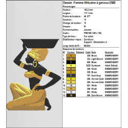 motif broderie machine, fichier broderie motif femme, fichier broderie motif femme africaine, fichier broderie motif personnage