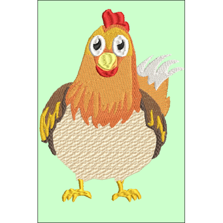 Fichier de broderie machine, motif poule, animaux de la ferme