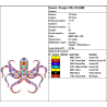 Fichier broderie machine, motif broderie machine , matif d'un poulpe ou pieuvre