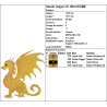 Fichier broderie machine, motif dragon doré, Symbole de richesse et prospérité,