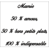 Motif de broderie machine représentant une phrase humour pour Mamie,