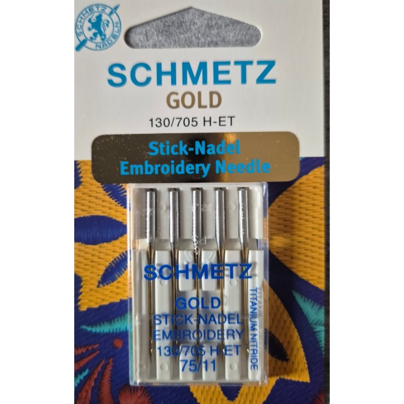 Boîte de 5 aiguilles BRODERIE GOLD TITANIUM / EMBROIDERY