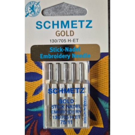 Boîte de 5 aiguilles BRODERIE GOLD TITANIUM / EMBROIDERY