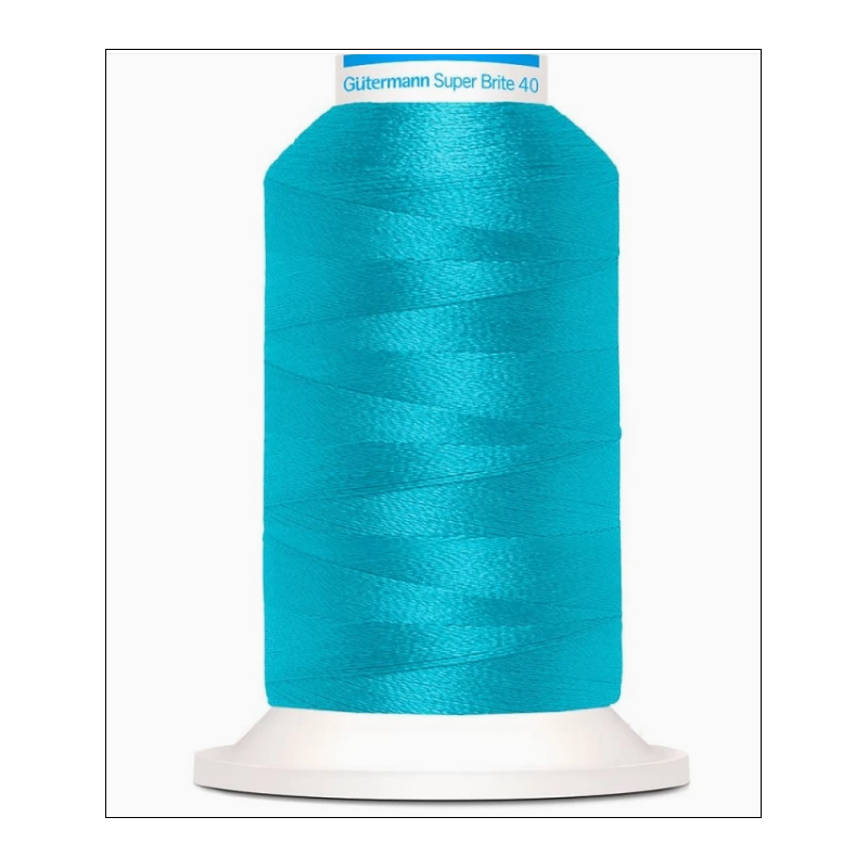 Broderie machine, fils à broder coloris turquoise