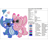 Fichier broderie machine - motif  "Stitch & Angel amoureux"