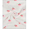 Double gaze imprimée " cerises"