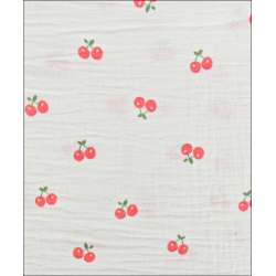 Double gaze imprimée " cerises"