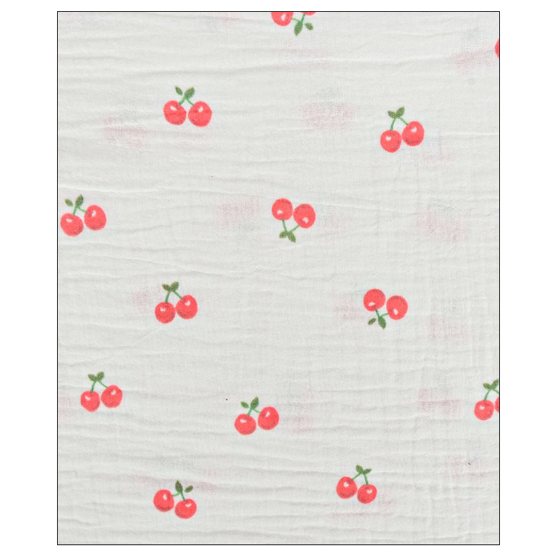 Double gaze imprimée " cerises"