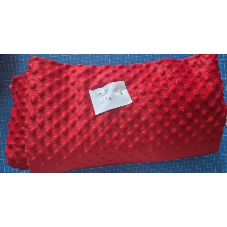 Fin de rouleau 3.40m Minky polaire rouge