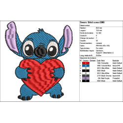 Fichier broderie machine - motif  "Stitch  coeur"