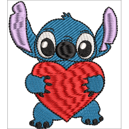 Fichier broderie machine, fichier numérisé, fichier broderie Stitch  coeur, fichier broderie dessin animé