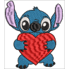 Fichier broderie machine, fichier numérisé, fichier broderie Stitch  coeur, fichier broderie dessin animé