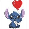 Fichier broderie machine, fichier numérisé, fichier broderie Stitch ballon coeur, fichier broderie dessin animé