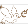 Fichier broderie machine - motif  "Colombe brin d'olivier"