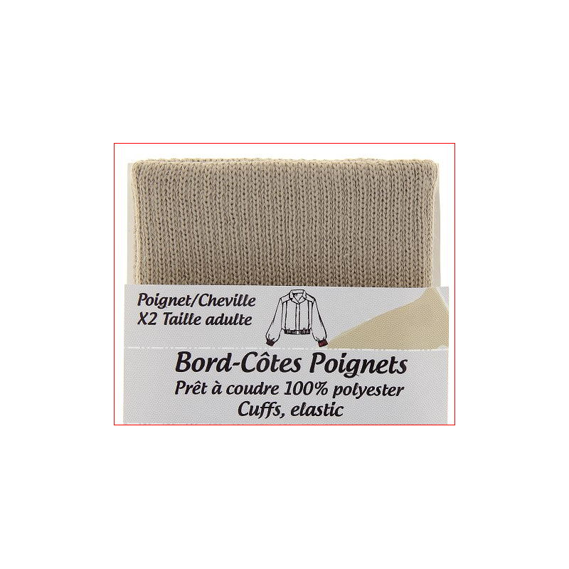 Bord cote poignets ou chevilles coloris creme