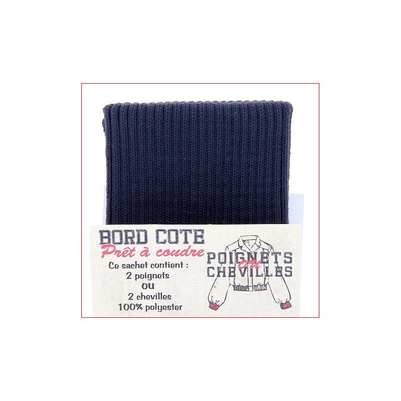 Bord cote poignets ou chevilles coloris bleu