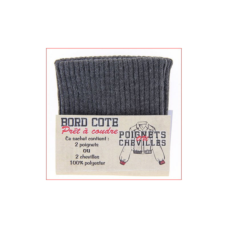 Bord cote poignets ou chevilles coloris gris